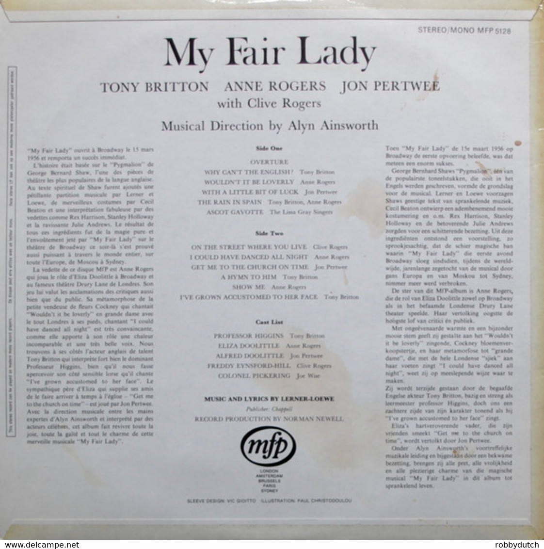 * LP *  MY FAIR LADY With TONY BRITTON, ANNE ROGERS (Holland 1966 EX!!) - Musicals