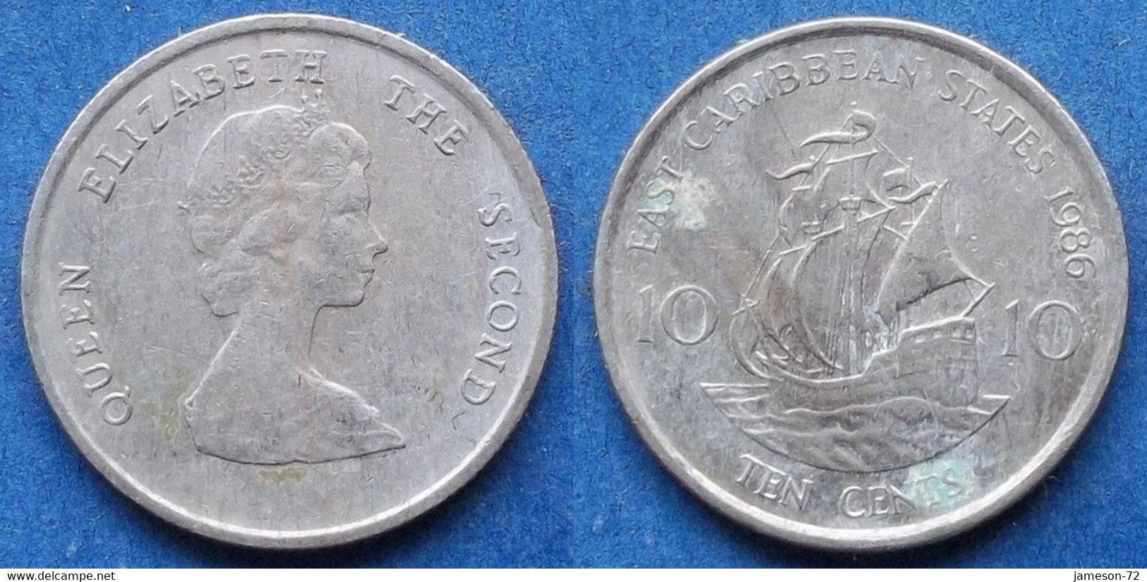 EAST CARIBBEAN STATES - 10 Cents 1986 KM# 13 - Edelweiss Coins - Caraïbes Orientales (Etats Des)