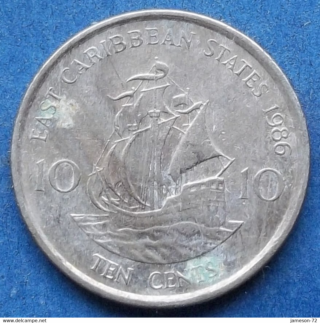 EAST CARIBBEAN STATES - 10 Cents 1986 KM# 13 - Edelweiss Coins - Caraibi Orientali (Stati Dei)