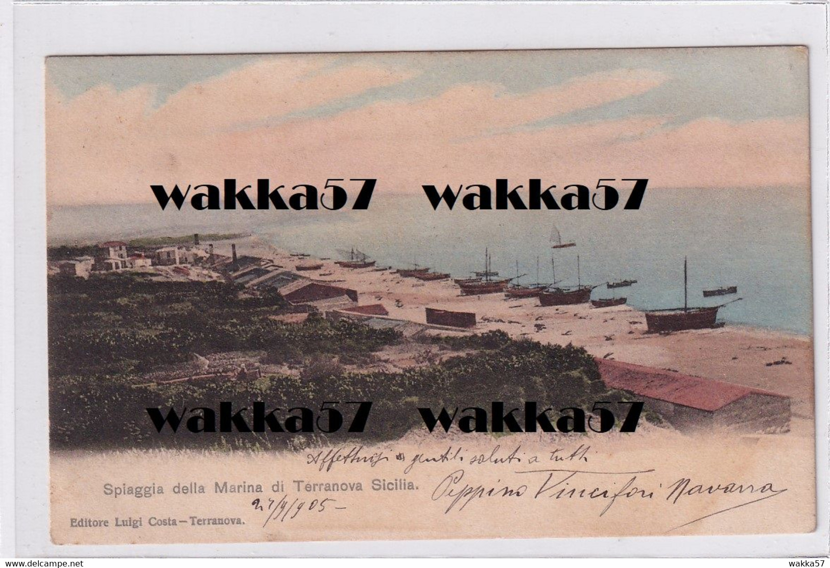 AA843 - Spiaggia Della Marina Terranova Sicilia - Gela -  F.p. Vg. 1905 - Gela