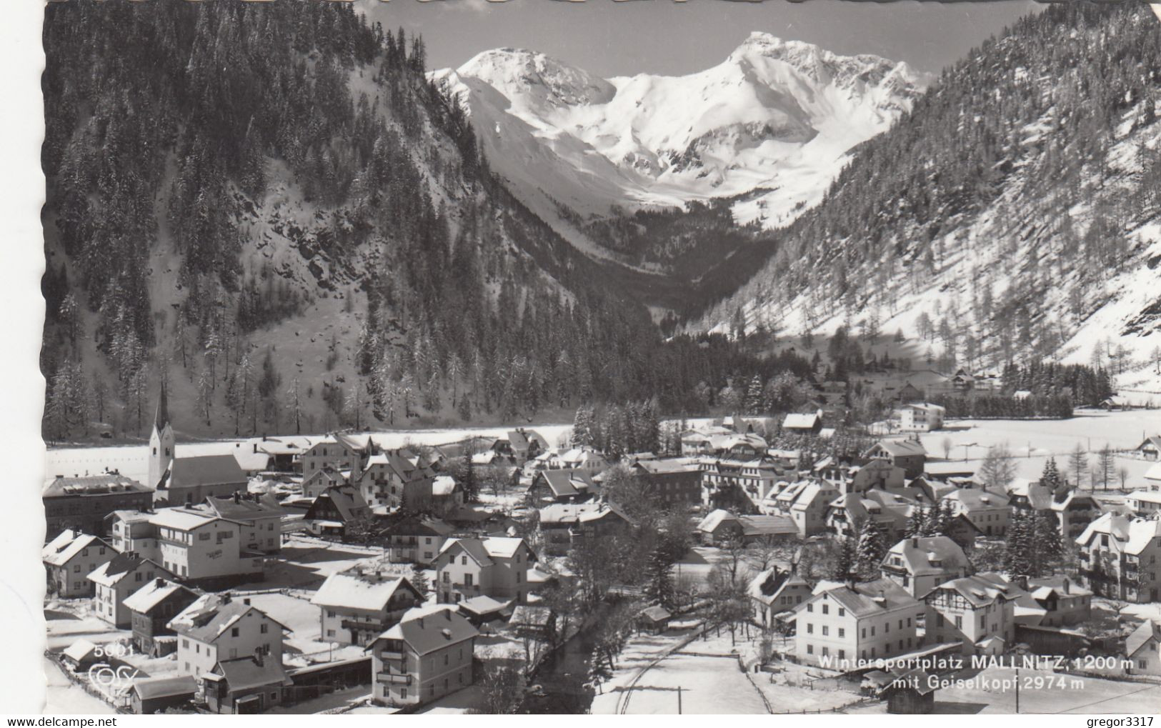 B9036) MALLNITZ - Mit Geiselkopf - Verschneite Häuser Kirche ALT - Mallnitz