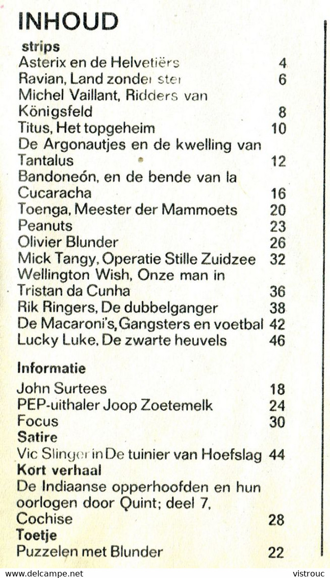 1971 - PEP - N° 25  - Weekblad - Inhoud: Scan 2 Zien - Achile TALON. - Pep