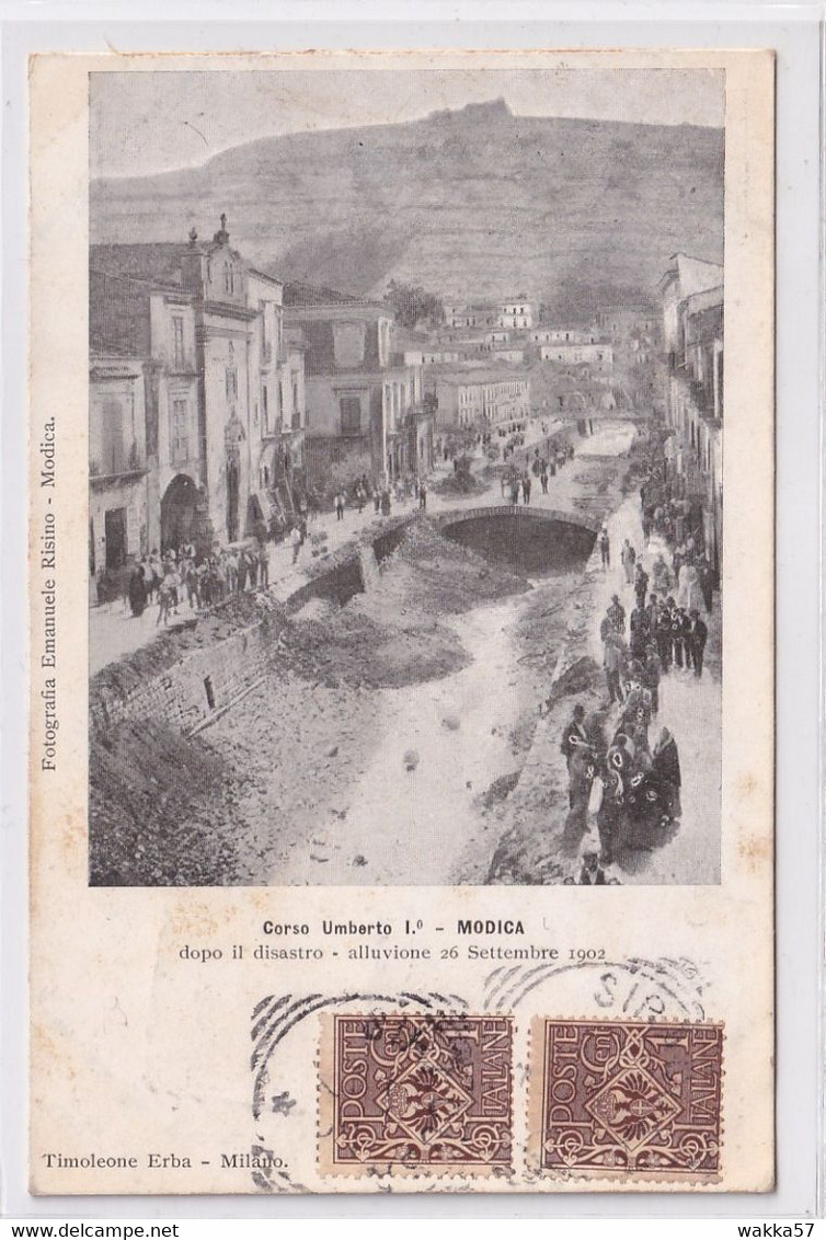 AA856 - Modica - Corso Umberto I Dopo Alluvione 1902  - F.p. Vg. 1902 - Modica