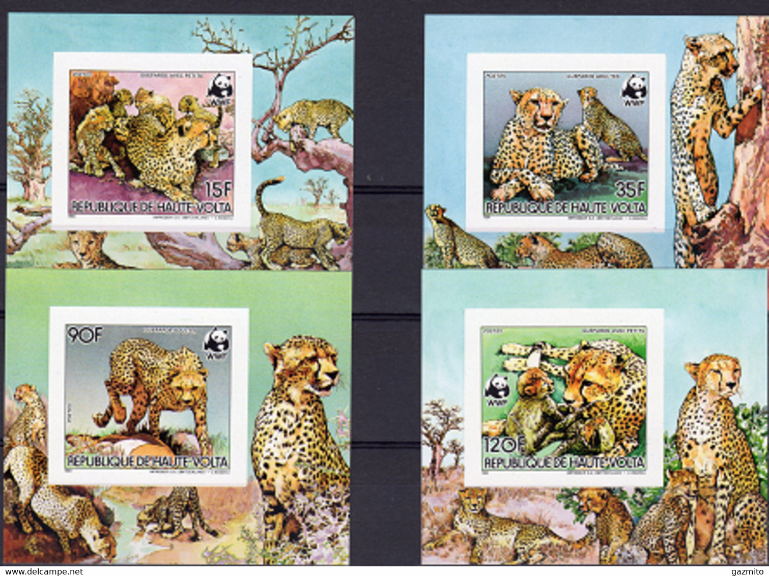 Haute Volta 1984, WWF, Leopard, 4BF IMPERFORATED - Haute-Volta (1958-1984)