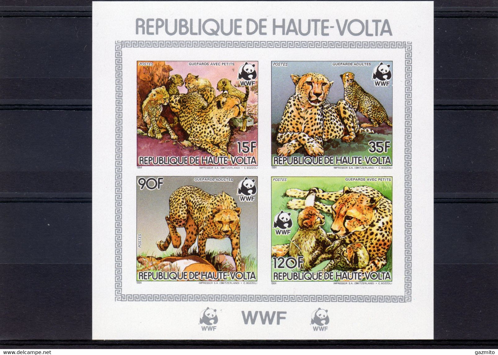 Haute Volta 1984, WWF, Leopard, 4val In BF IMPERFORATED - Haute-Volta (1958-1984)