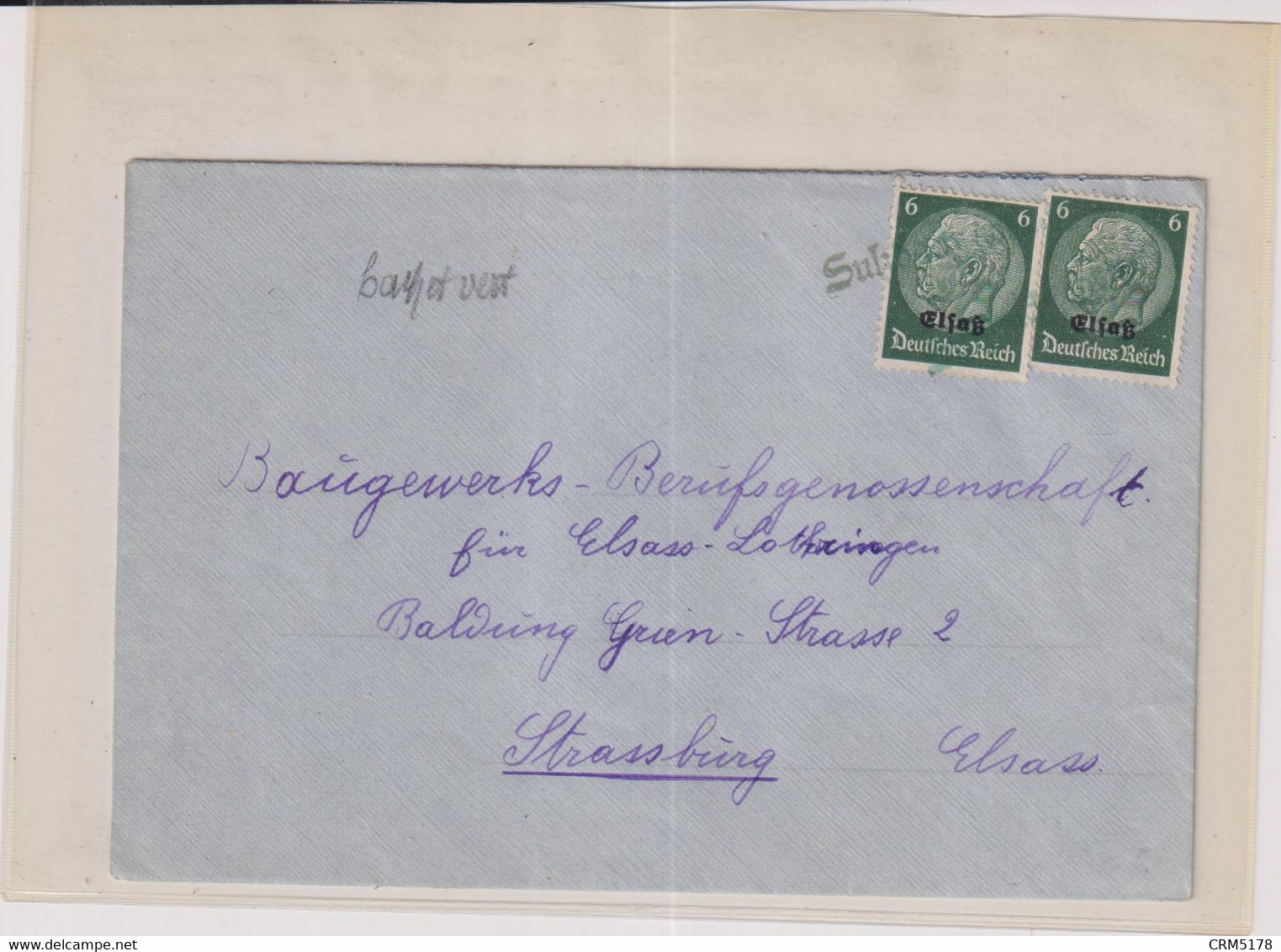 ALSACE-LORRAINE-L. TP N°11 ALSACE-OB- POUR STRASBOURG  1940 - Used Stamps