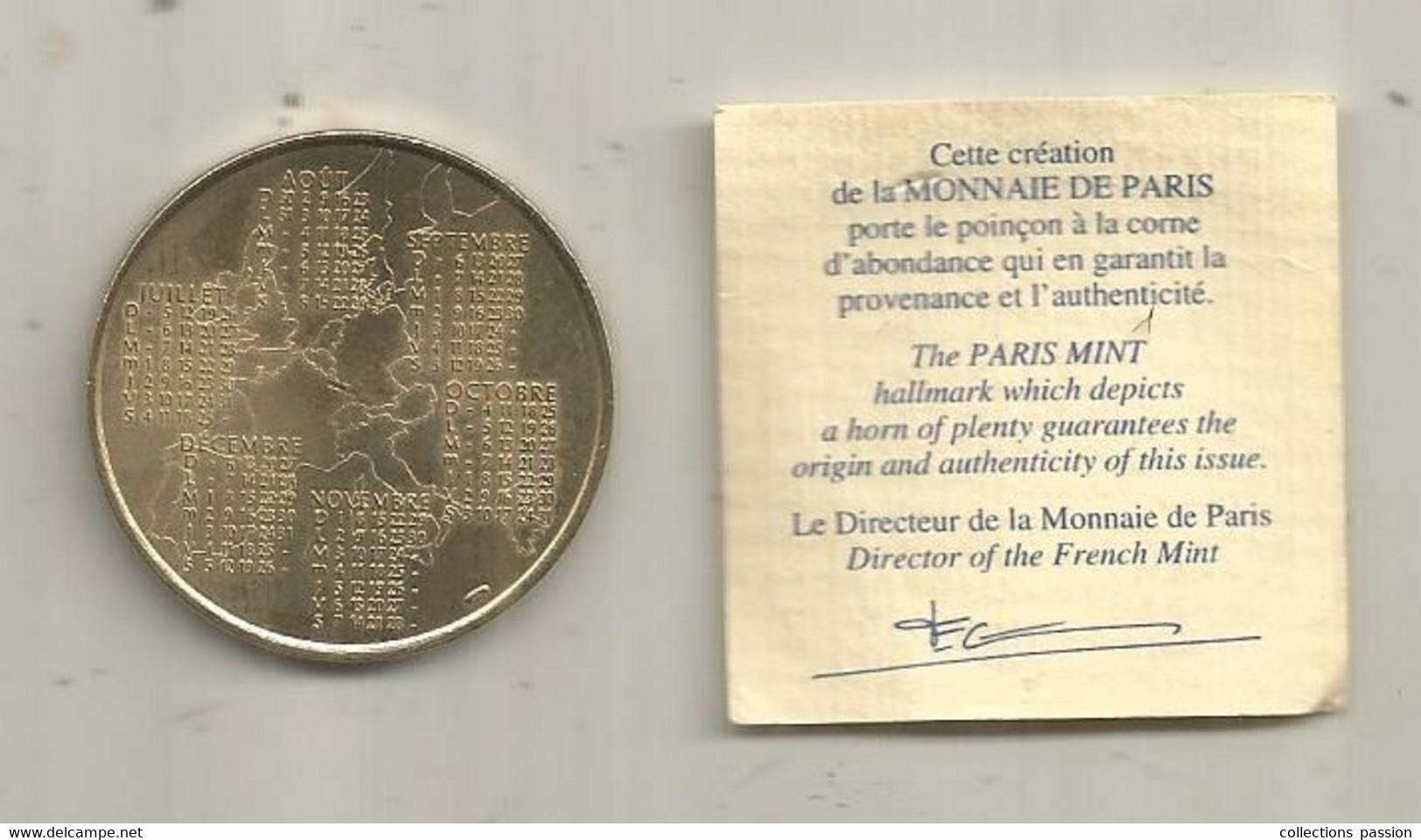 Médaille Professionnelle, Monnaie De Paris ,SEDAO , Certificat, 2 Scans - Professionnels / De Société