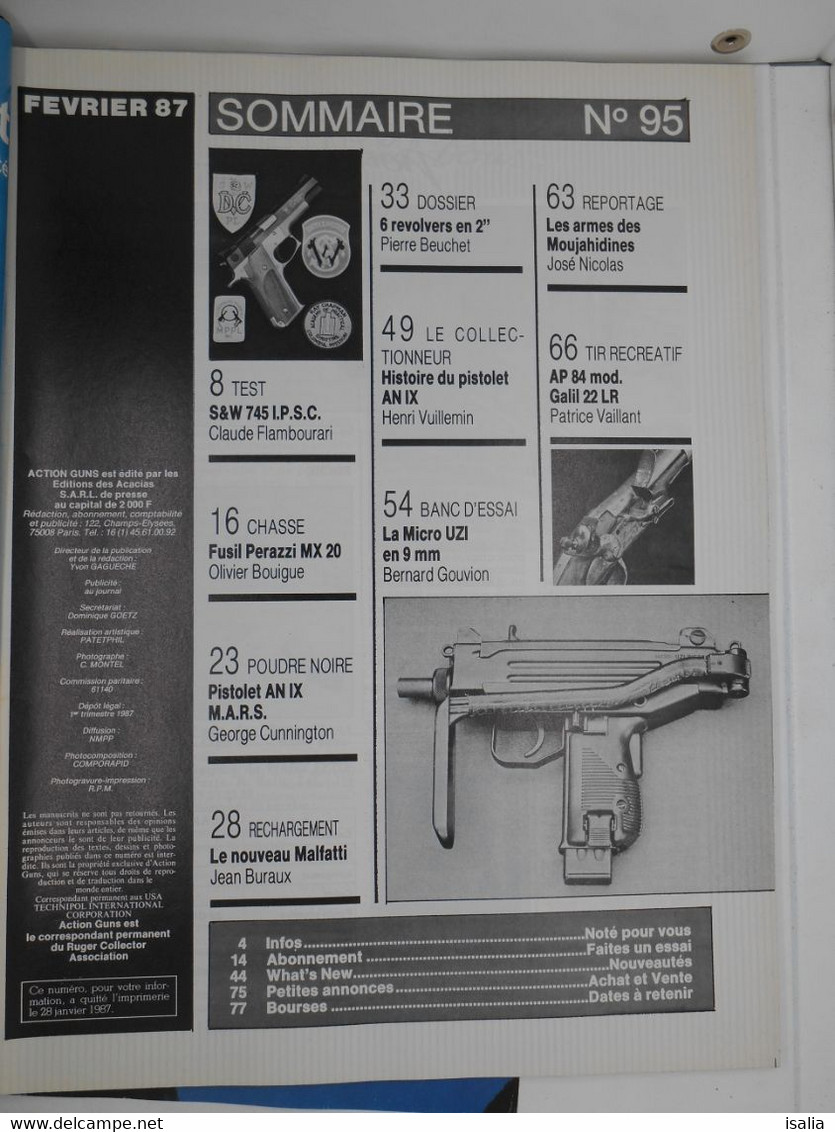Revue Action Guns N°95  Micro Uzi - S&W 745 - Autres & Non Classés