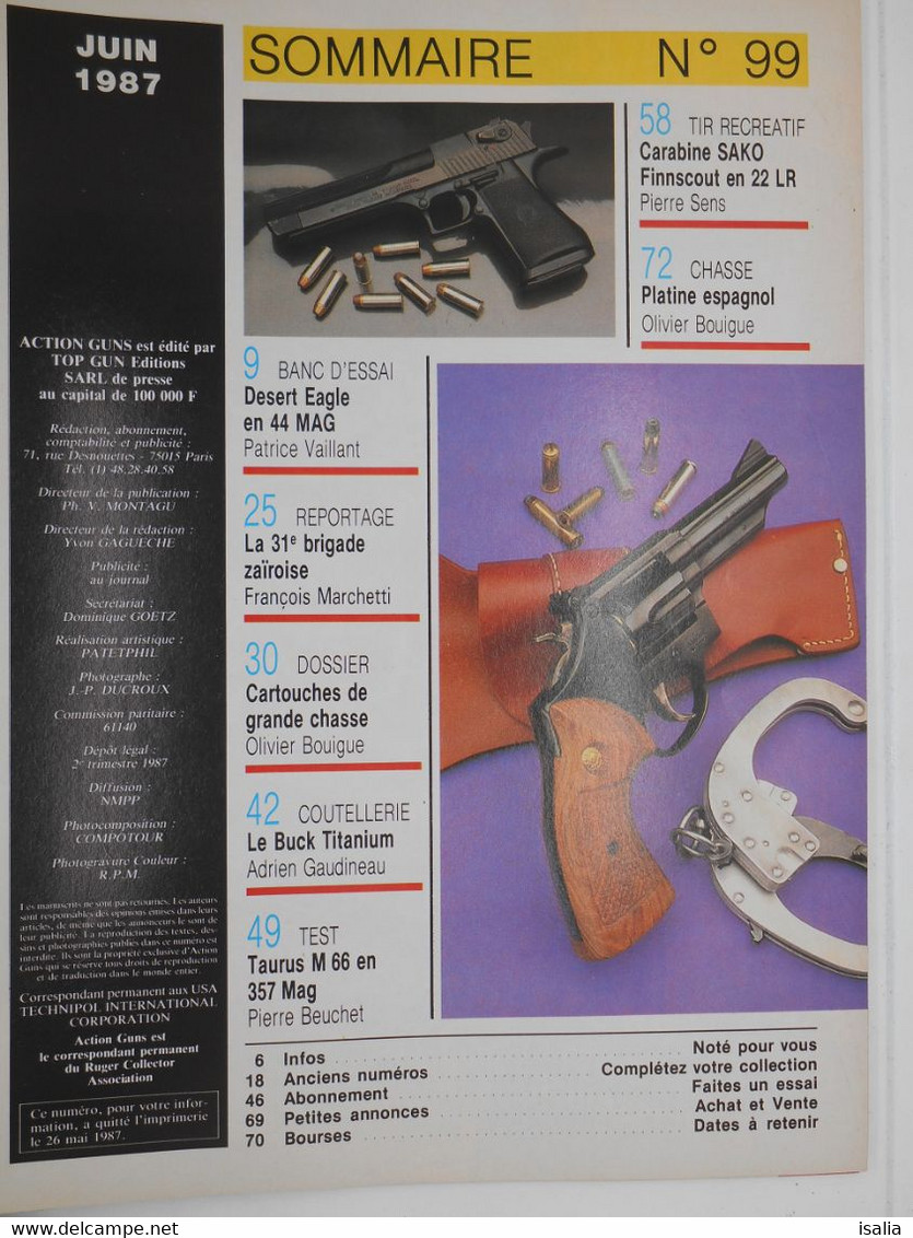 Revue Action Guns N°99  Desert Eagle 44 Mag - Autres & Non Classés