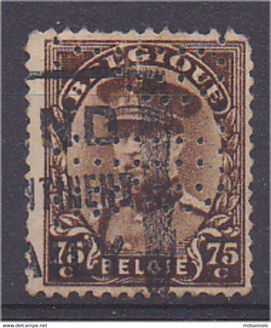 Belgique N°341 Perforé Oblitéré - 1909-34
