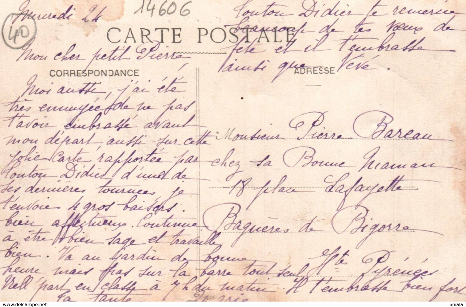 14606 TARTAS  RUE VICTOR HUGO ( Belle Animation, Attelage  )   (recto-verso) 40 - Tartas