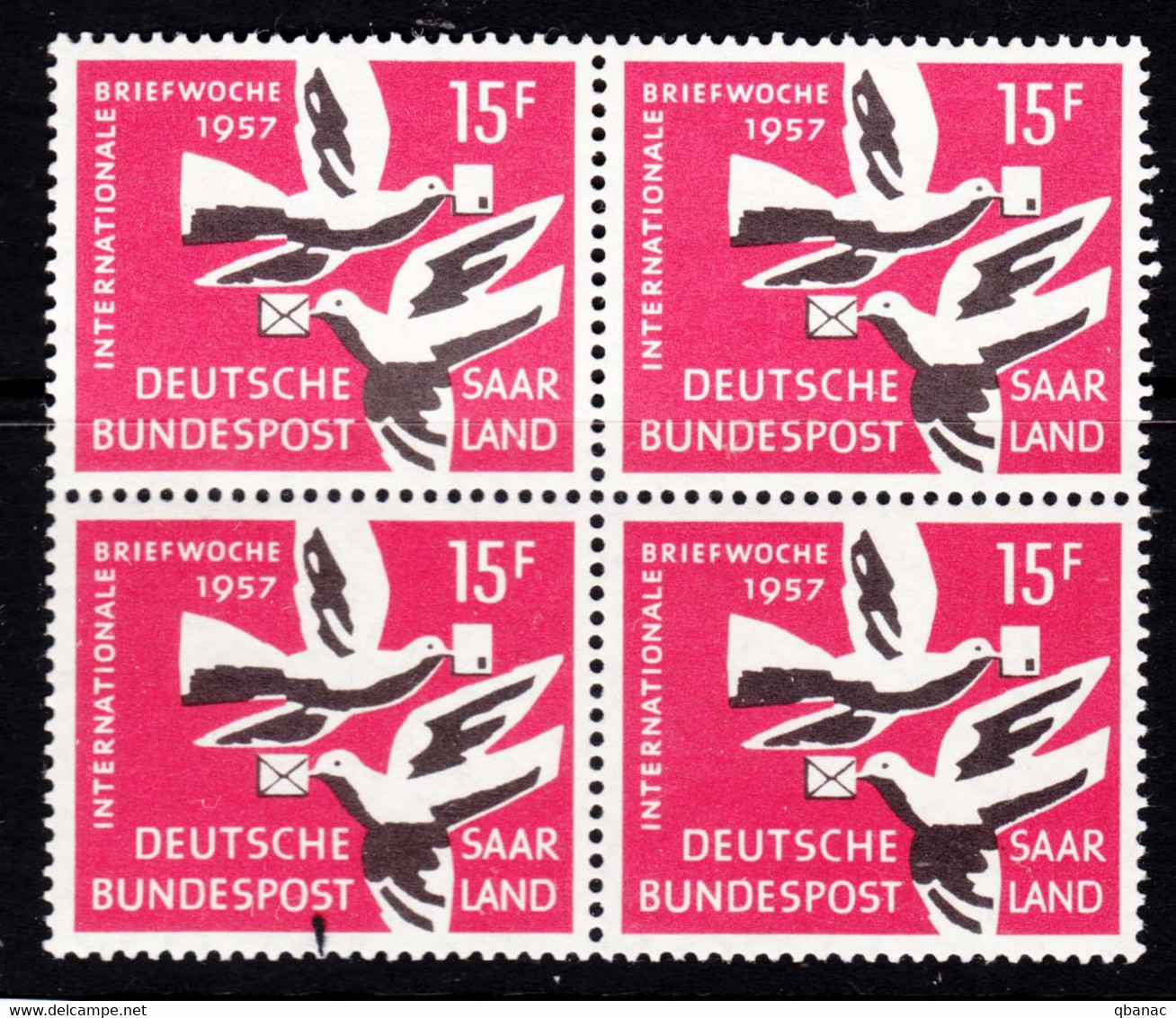 Saar Sarre 1957 Europa Mi#408 Mint Never Hinged Piece Of 4 - Ungebraucht