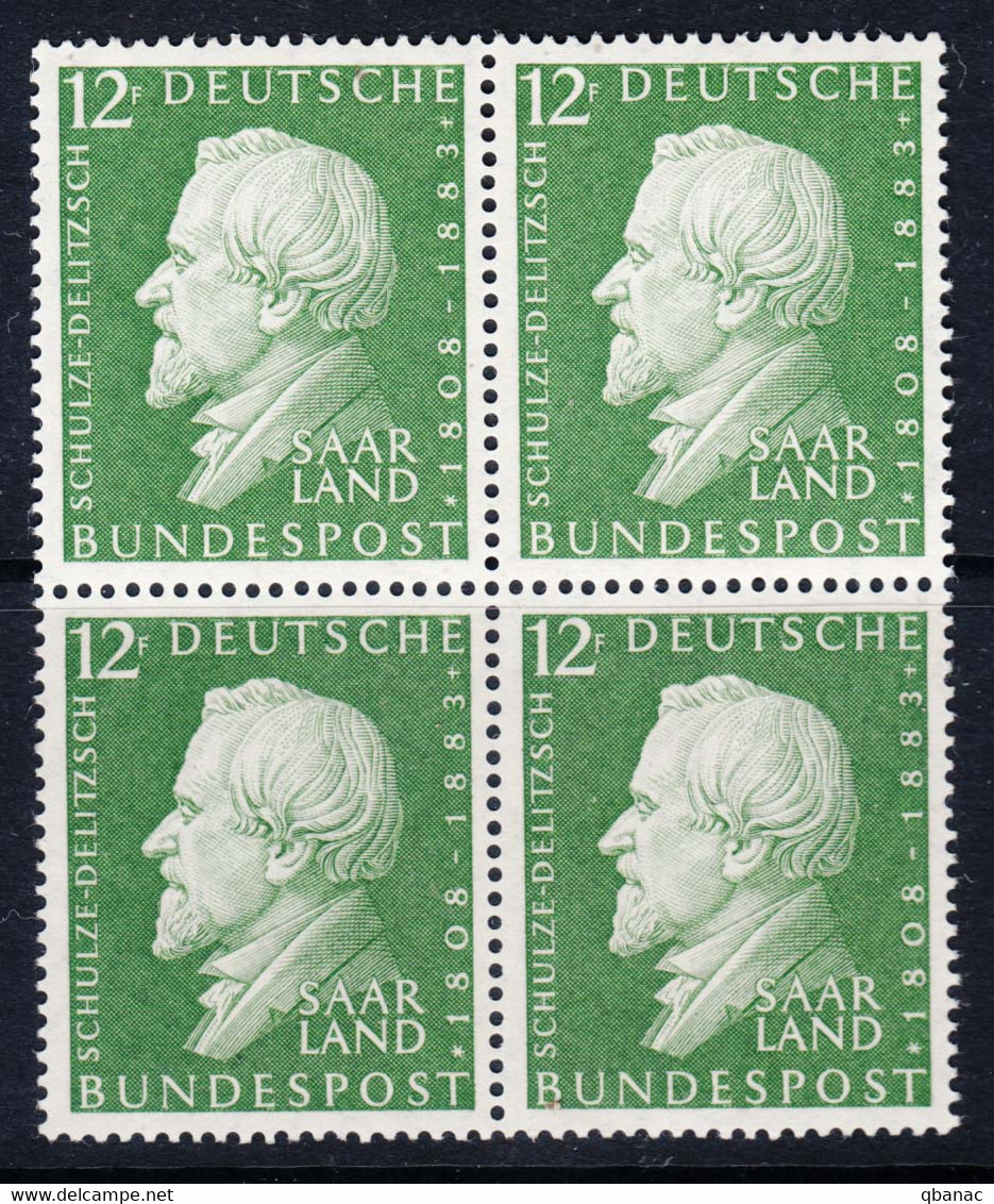 Saar Sarre 1958 Mi#438 Mint Never Hinged Piece Of 4 - Unused Stamps