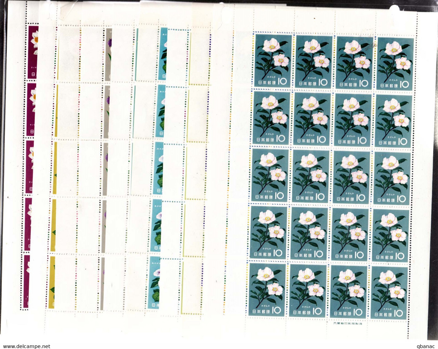 Japan 1961 Flowers 10 Sheets Mi#743-754 Except 744 And 746, Mint Never Hinged - Unused Stamps