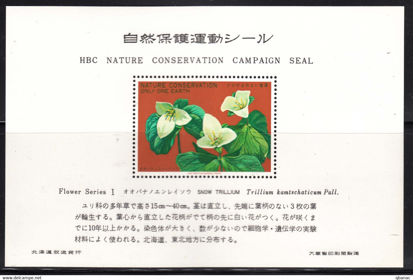 Japan Special HBC Nature Conservation Edition, Flowers Series Block - Blocks & Sheetlets