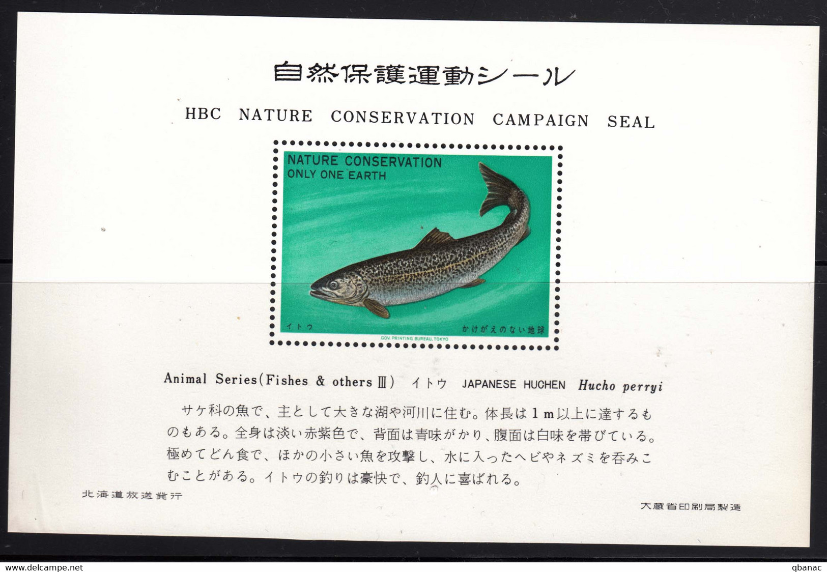 Japan Special HBC Nature Conservation Edition, Animals Series Fish Block - Blocks & Sheetlets