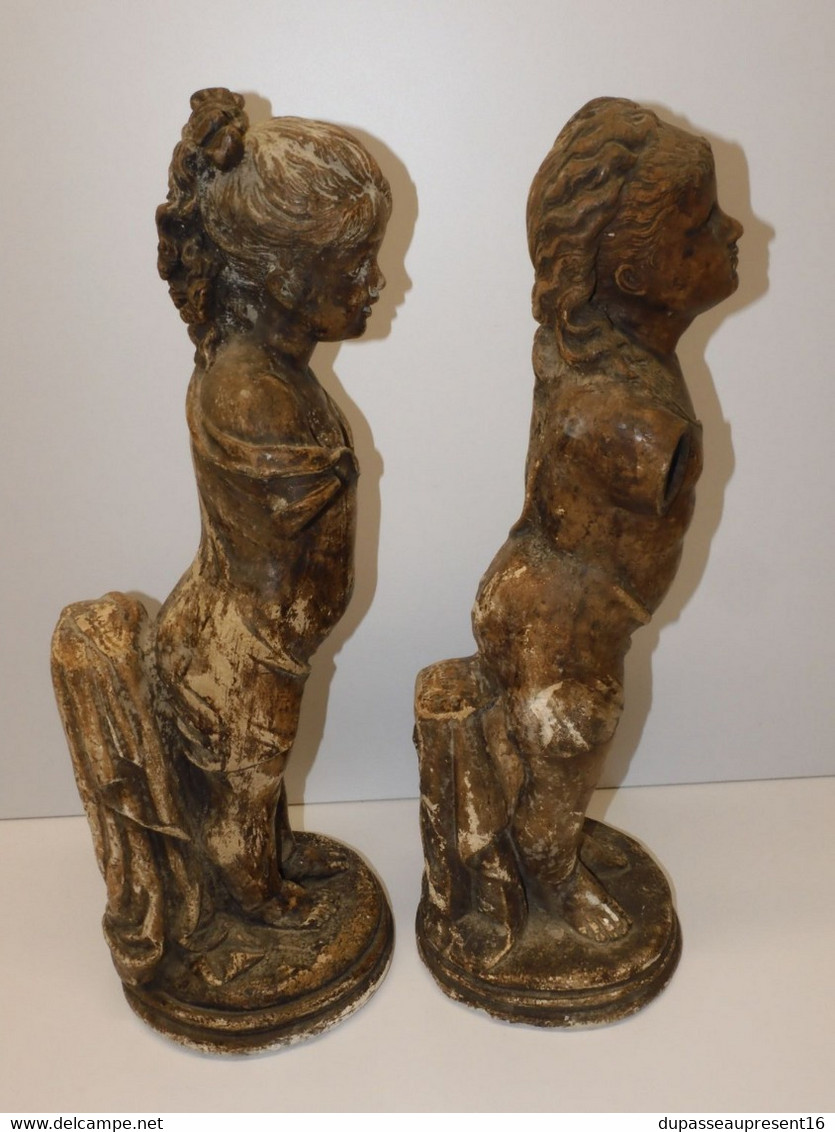 *2 ANCIENNES STATUES En PLATRE Paul OGO Statuaire EB ERNEST FONTANIE Editeur   E - Gesso