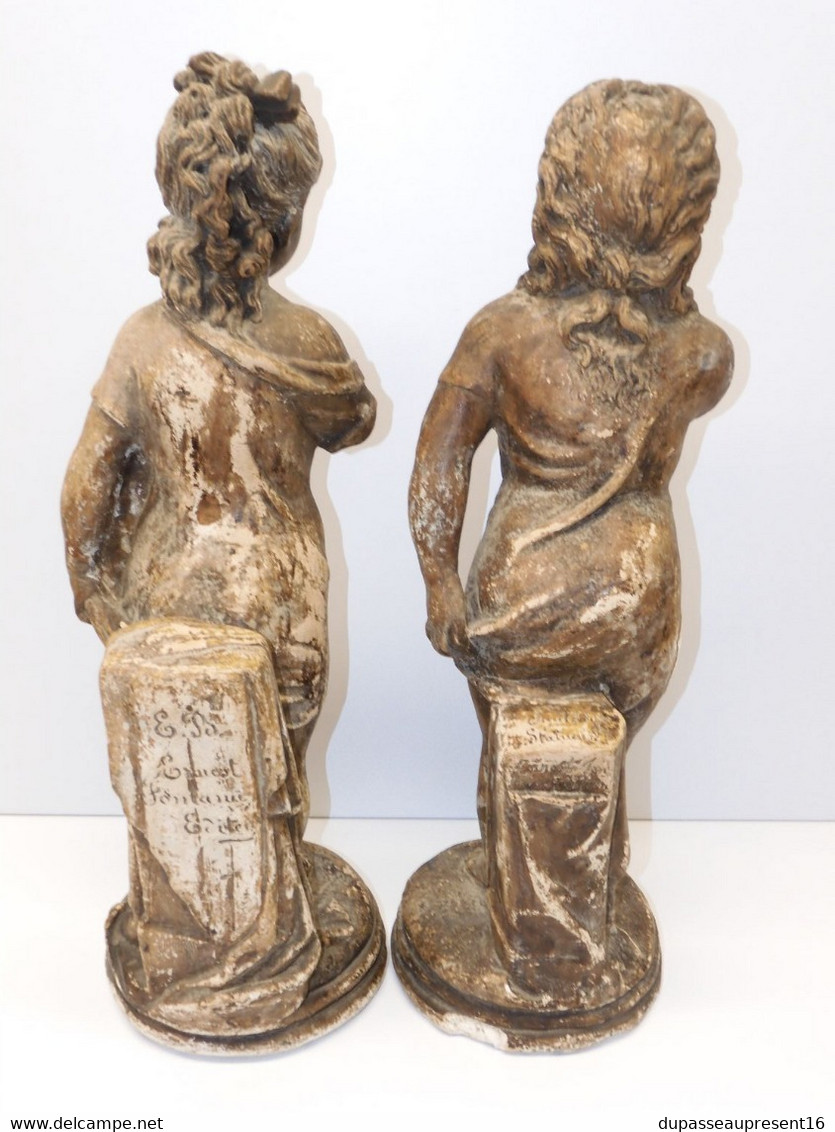 *2 ANCIENNES STATUES en PLATRE Paul OGO Statuaire EB ERNEST FONTANIE Editeur   E