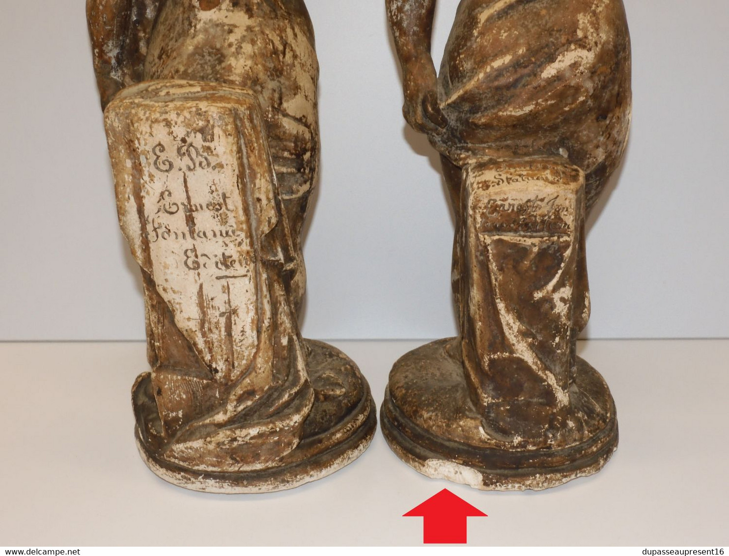 *2 ANCIENNES STATUES en PLATRE Paul OGO Statuaire EB ERNEST FONTANIE Editeur   E