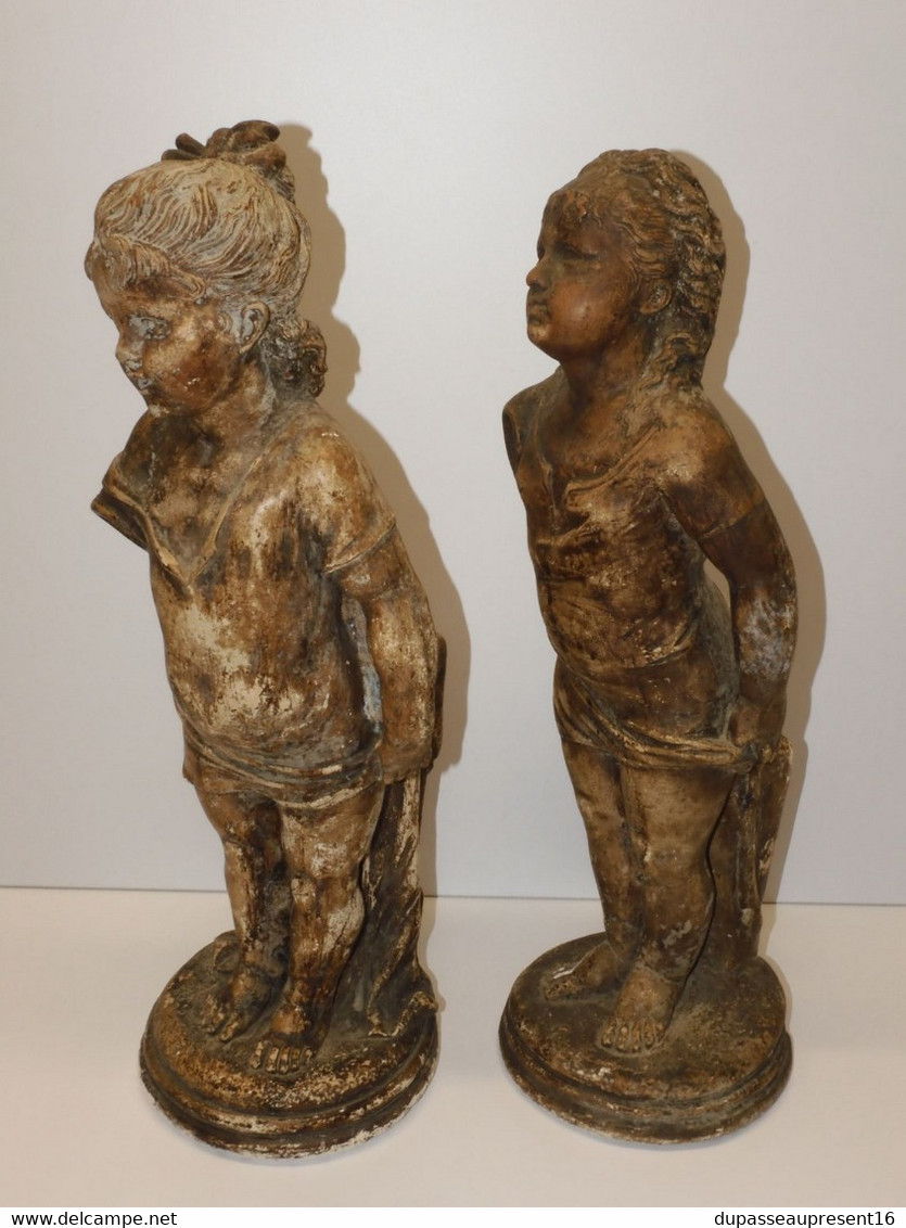 *2 ANCIENNES STATUES en PLATRE Paul OGO Statuaire EB ERNEST FONTANIE Editeur   E