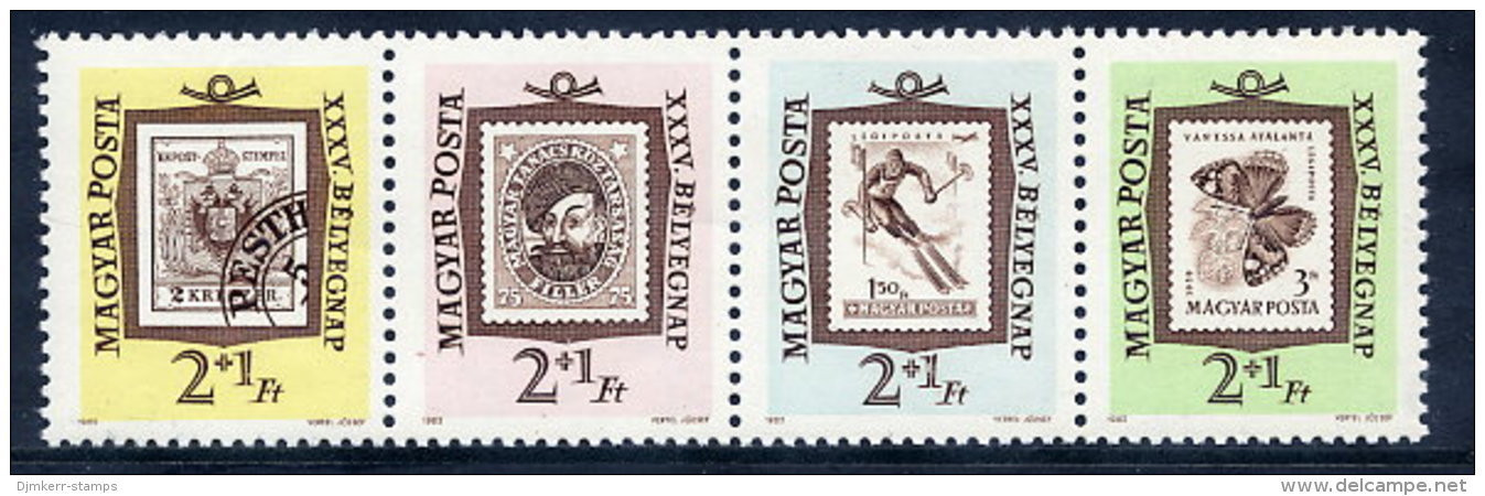 HUNGARY 1962 Stamp Day Strip MNH / **.  Michel 1868-71 - Ongebruikt