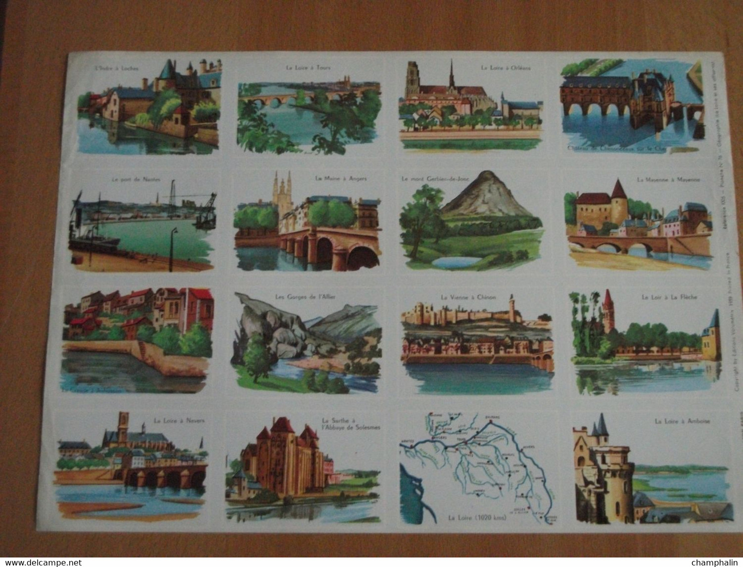 Planche éducative Volumétrix - N°76 - Géographie (la Loire Et Ses Affluents) - Learning Cards