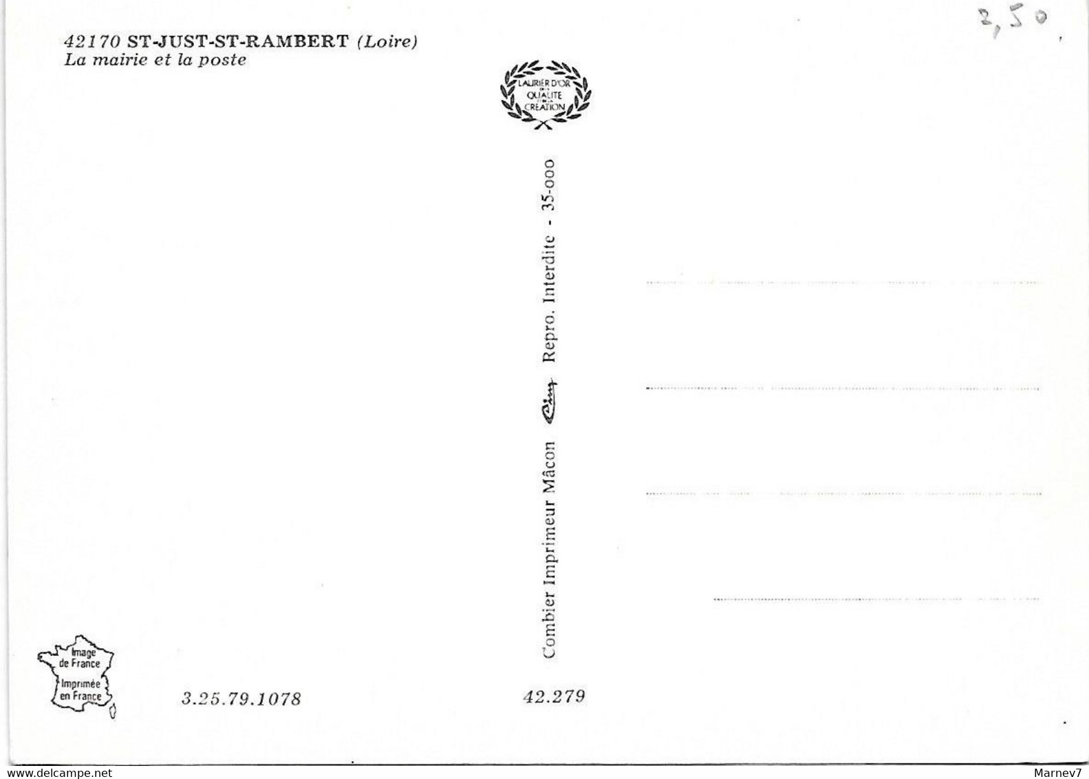 42 - Loire - CPM - St JUST St RAMBERT - La Mairie Et La Poste - P.T.T. - Saint Just Saint Rambert