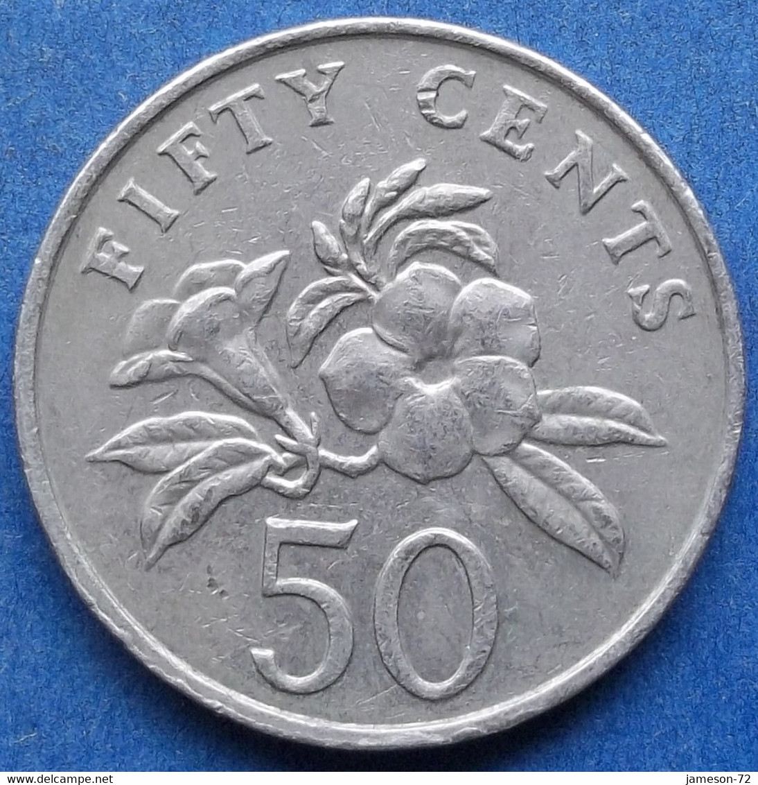 SINGAPORE - 50 Cents 1991 "yellow Allamanda" KM# 53.2 Independent (1965) - Edelweiss Coins - Singapour