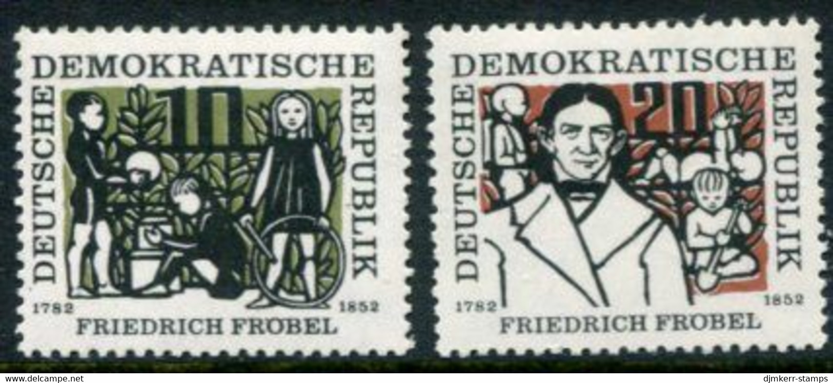 DDR / E. GERMANY 1957 Friedrich Fröbel MNH / **.  Michel  564-65 - Nuovi