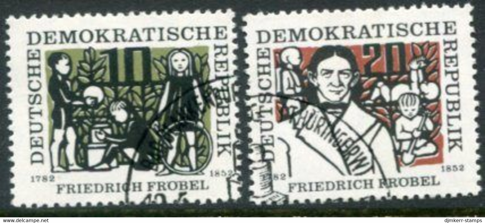 DDR / E. GERMANY 1957 Friedrich Fröbel Used.  Michel  564-65 - Used Stamps