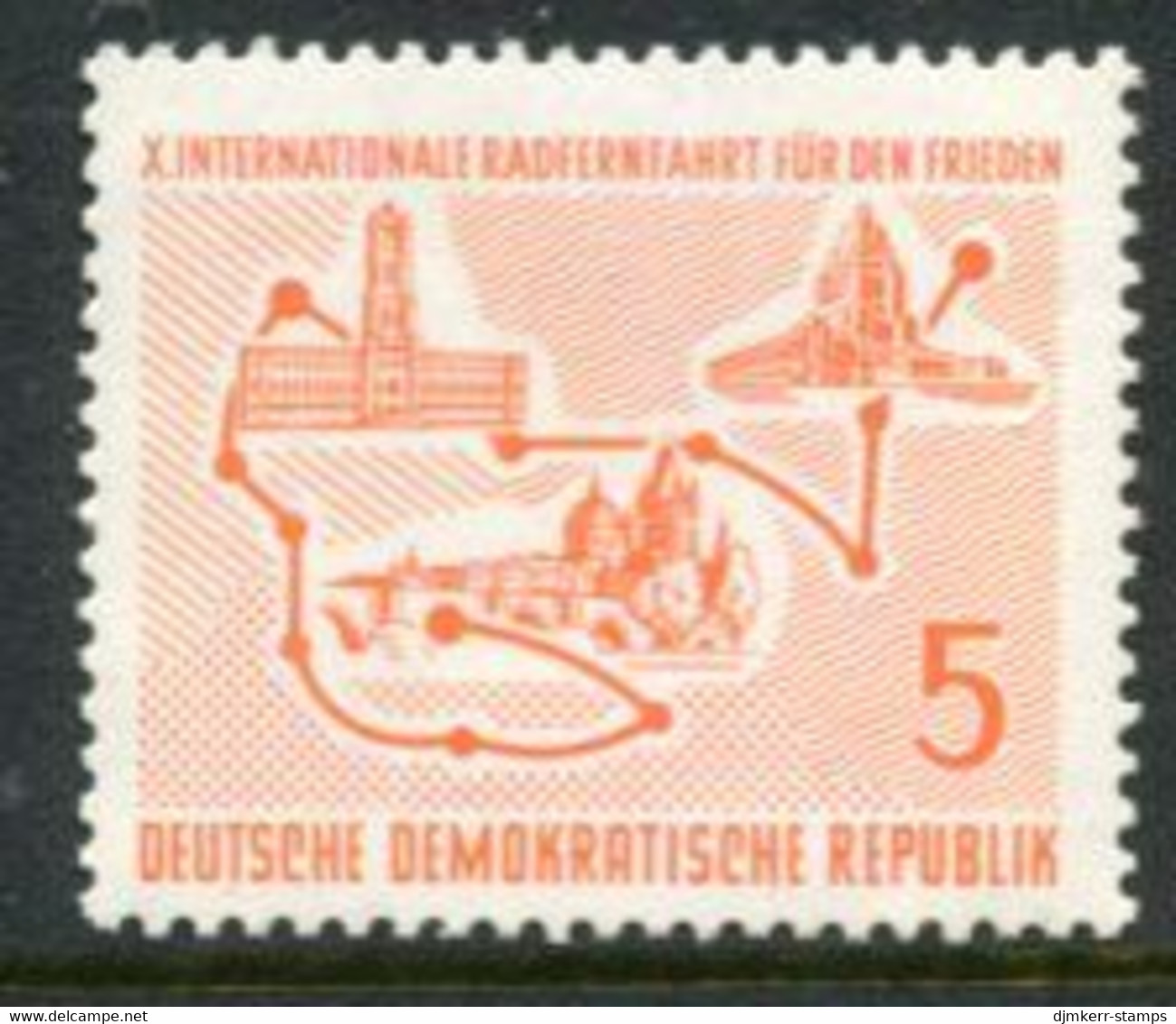 DDR / E. GERMANY 1957 Peace Cycle Tour MNH / **.  Michel  568 - Nuevos