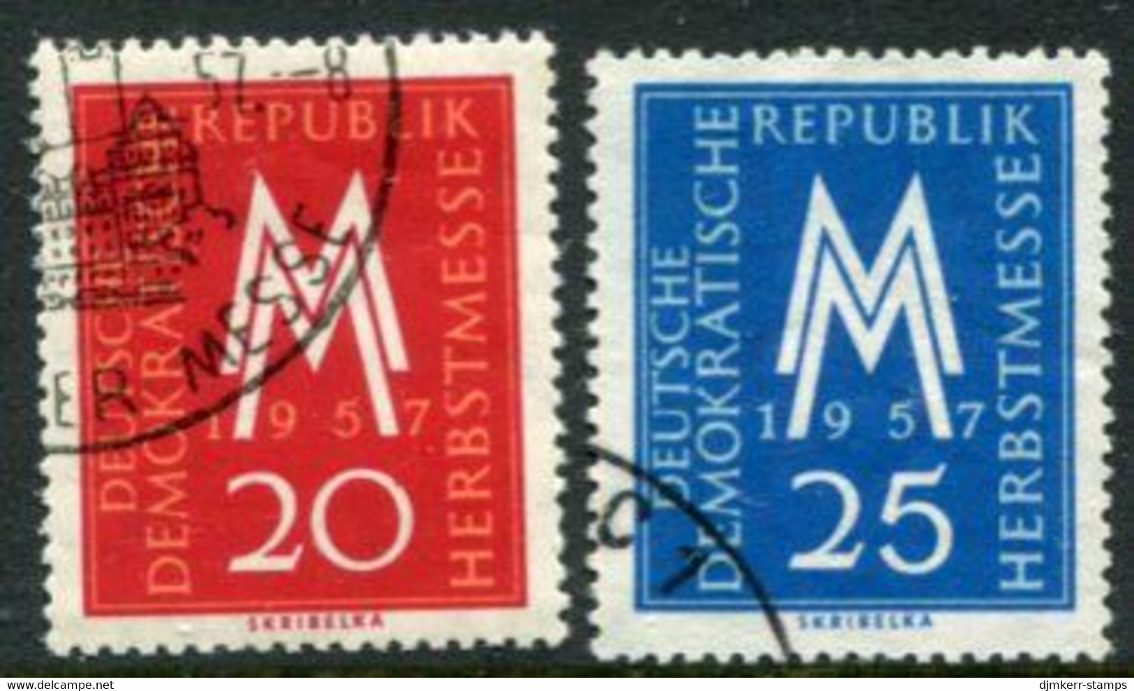 DDR / E. GERMANY 1957 Leipzig Autumn Fair Used.  Michel  596-97 - Usados