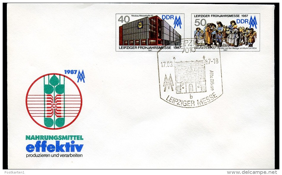 DDR U6 Umschlag MESSE Leipzig Sost.. Alte Börse 1987 - Buste - Usati