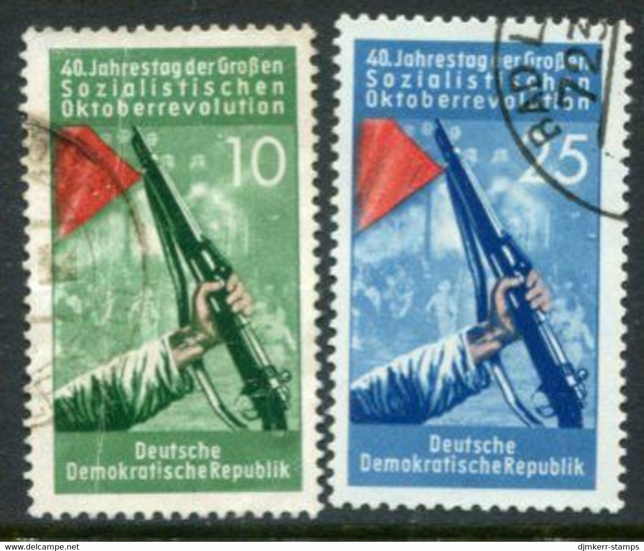 DDR / E. GERMANY 1957 October Revolution Used.  Michel  601-02 - Usados