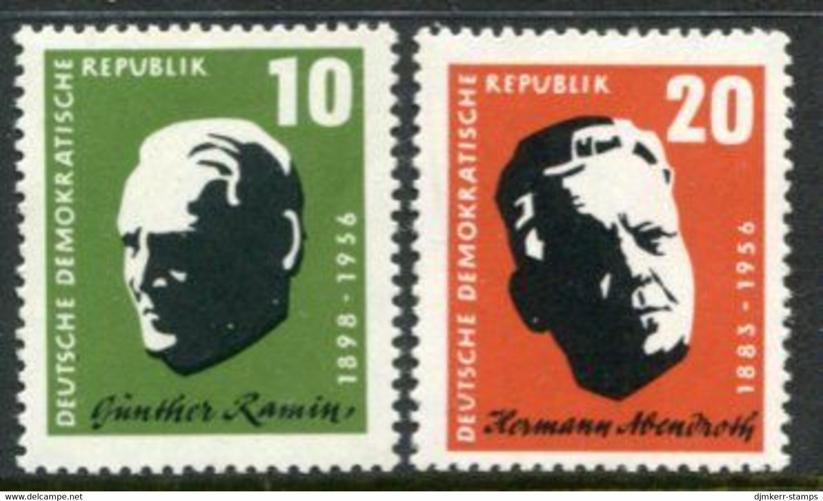 DDR / E. GERMANY 1957 Musicians Anniversaries MNH / **.  Michel  604-05 - Ungebraucht