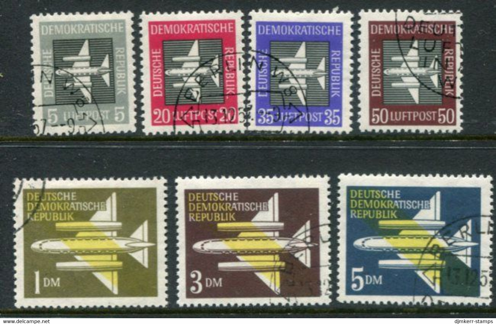 DDR / E. GERMANY 1957 Airmail Definitive Used.  Michel  609-15 - Usados