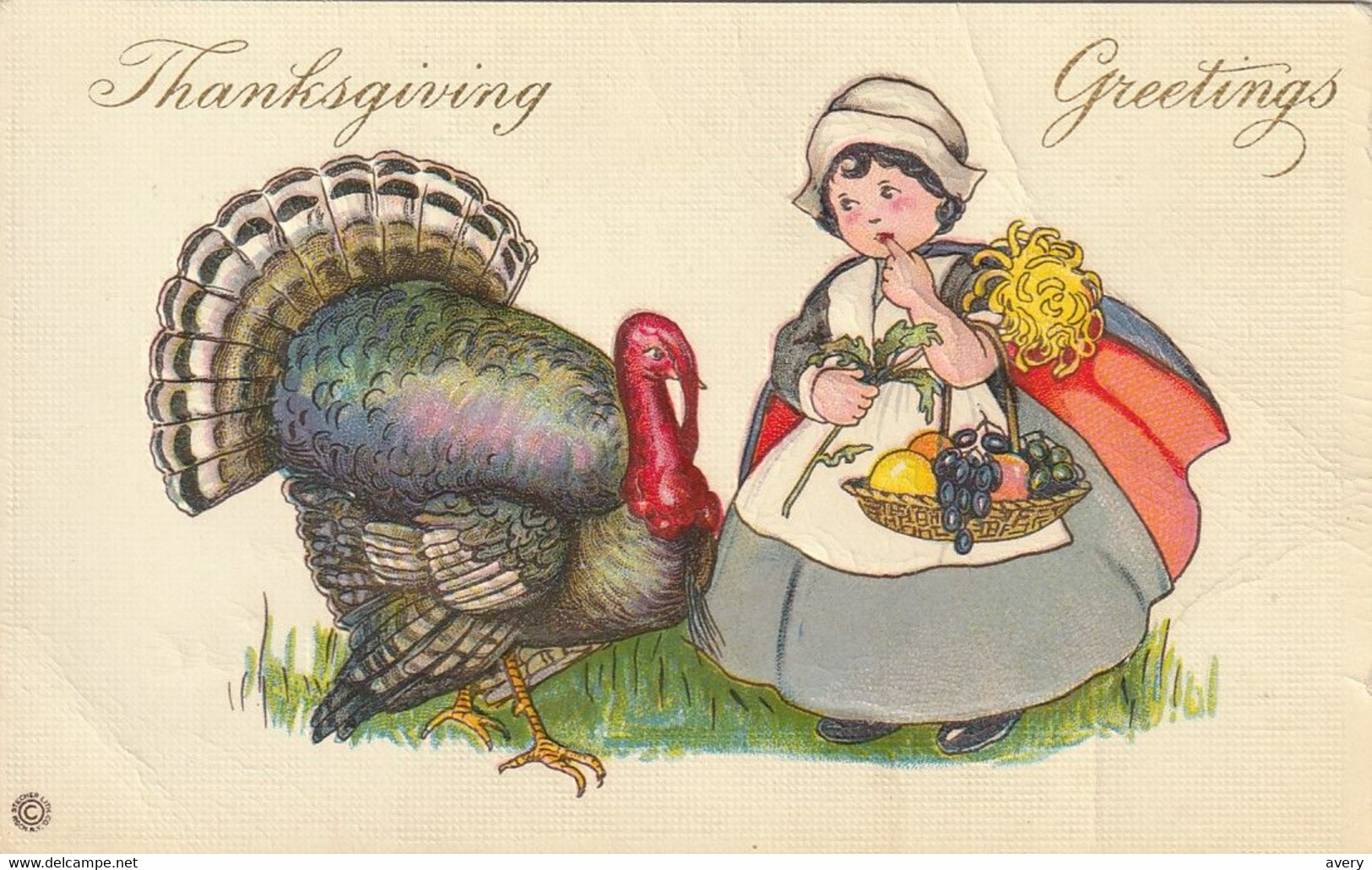 Thanksgiving Greetings  Crease Bottom Right - Giorno Del Ringraziamento