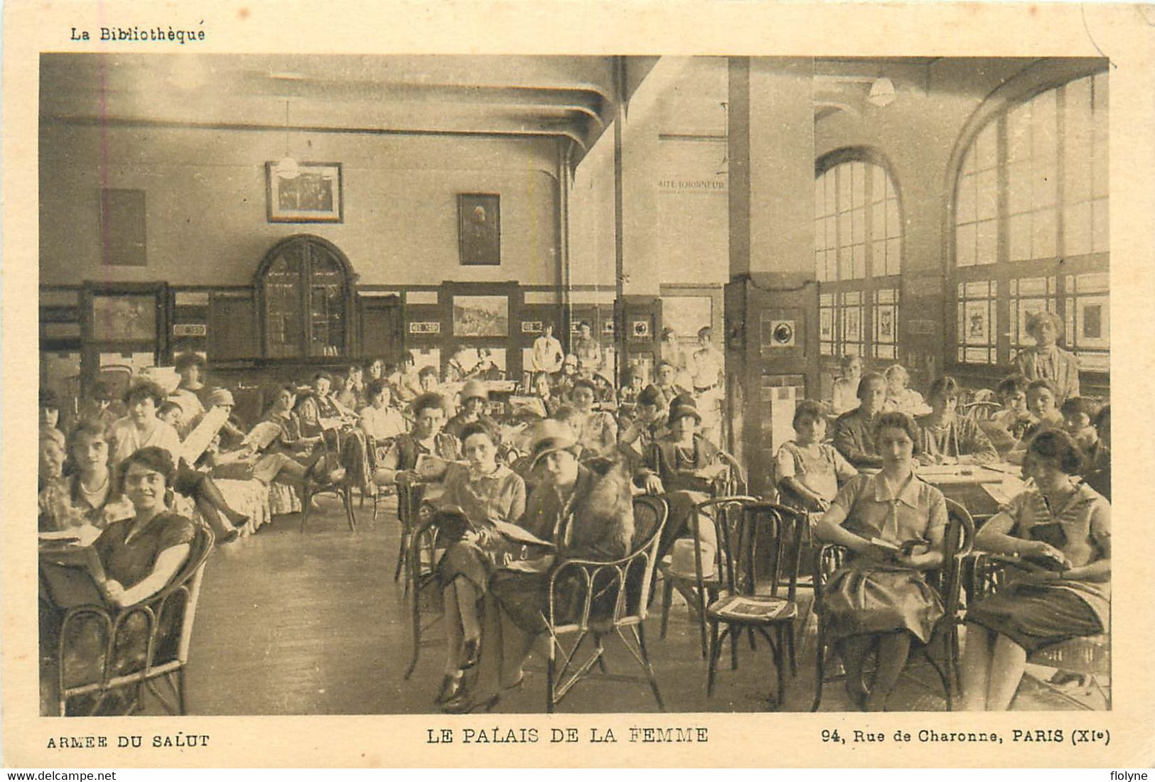 Paris - 3 Cpa - Armée Du Salut , Le Palais De La Femme - Restaurant , Une Chambrette , La Bibliothèque - Andere Monumenten, Gebouwen