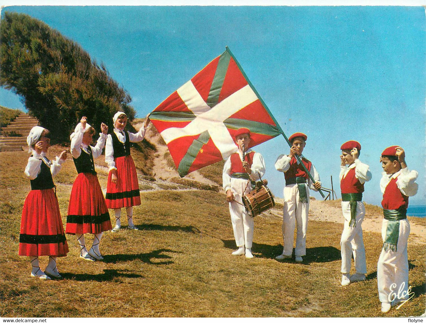 Biarritz - Groupe Basque Chelitztarrak - Fandango Et Drapeau Basque - Folklore - Biarritz