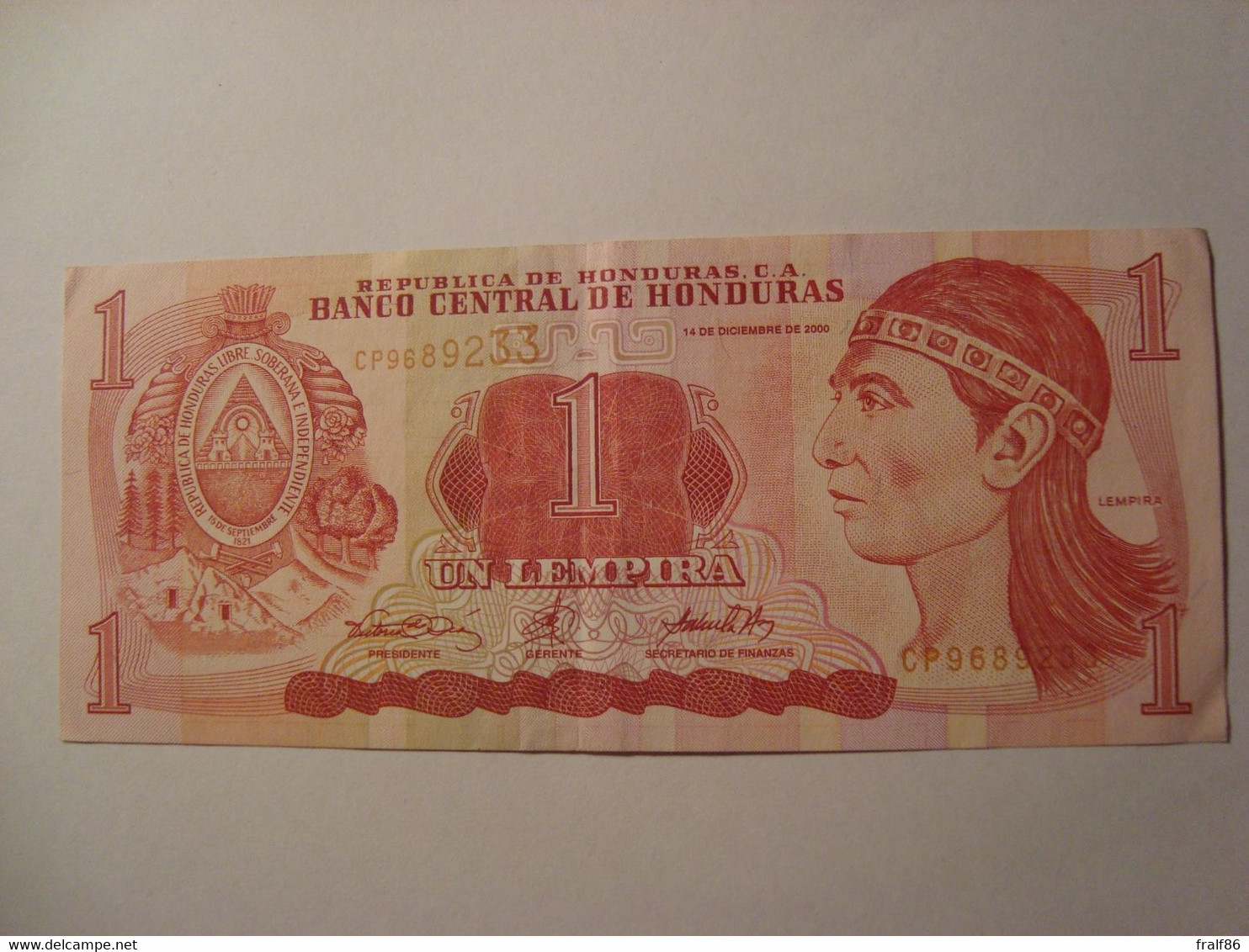 BILLET HONDURAS 1 LEMPIRA 2000 - Honduras