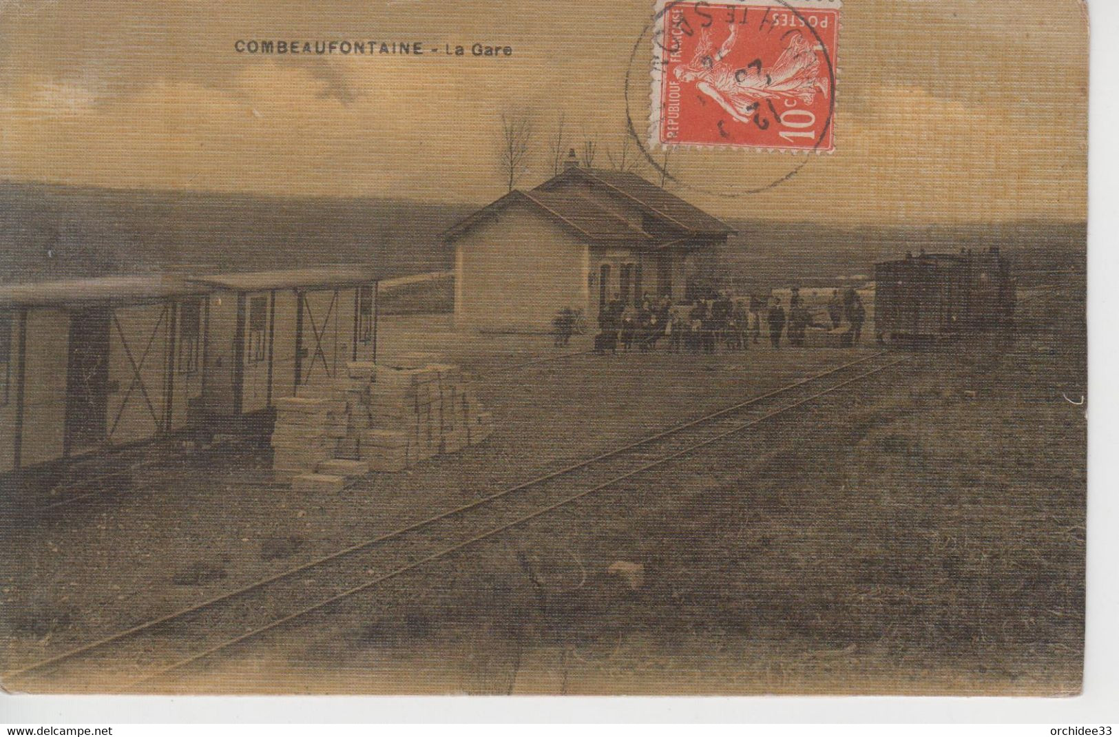 CPA Toilée Combeaufontaine - La Gare (animation Avec Train) - Combeaufontaine