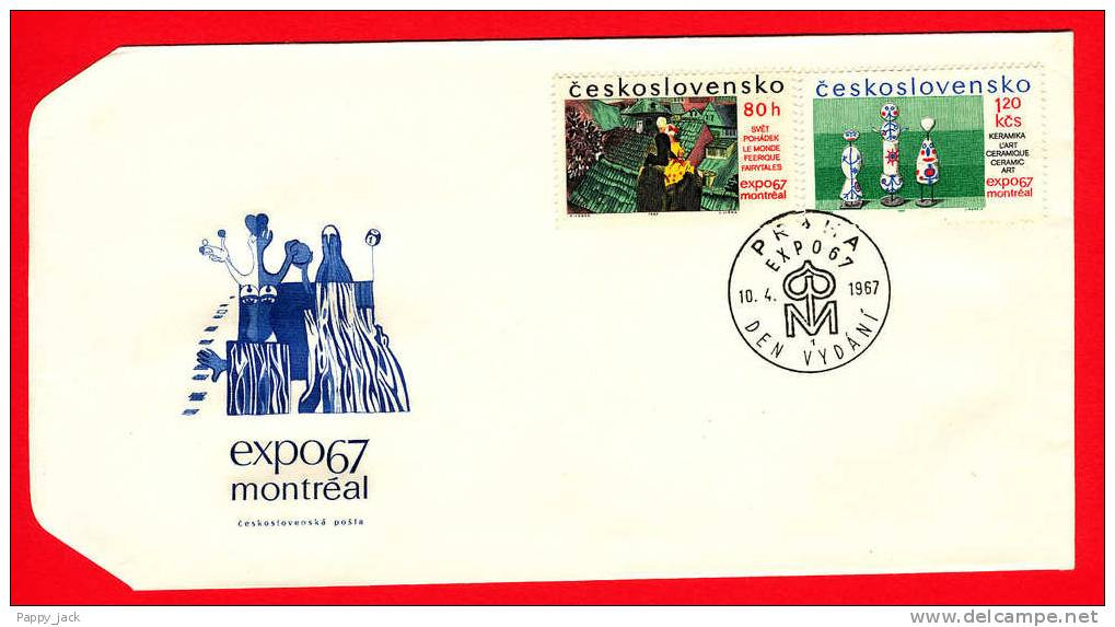 Czechoslovakia FDC 1967 EXPO 67 Montreal Ceramic Figurine Shepherds & Chimney Sweep Anderson's Tales Illustration Trinka - 1967 – Montreal (Canada)