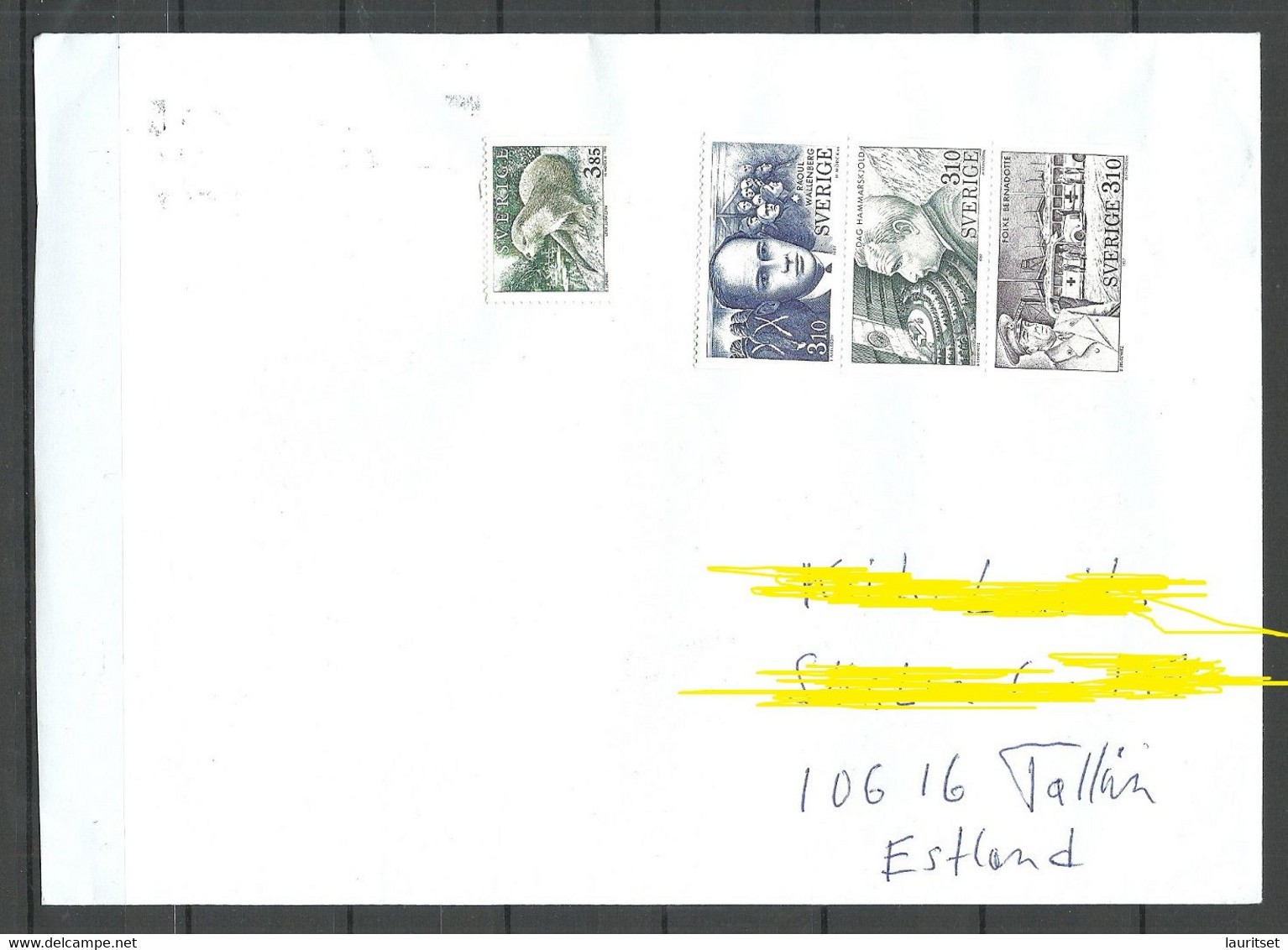 SCHWEDEN Sweden 2022 Cover To Estonia. Stamps Remained MINT (not Cancelled) - Cartas & Documentos