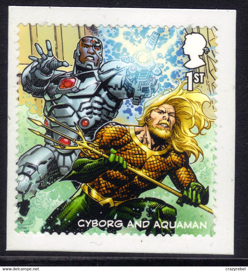 GB 2021 QE2 1st DC Comics Justice League Cyborg & Aquaman Umm SG 4587e S/A (89 ) - Unused Stamps