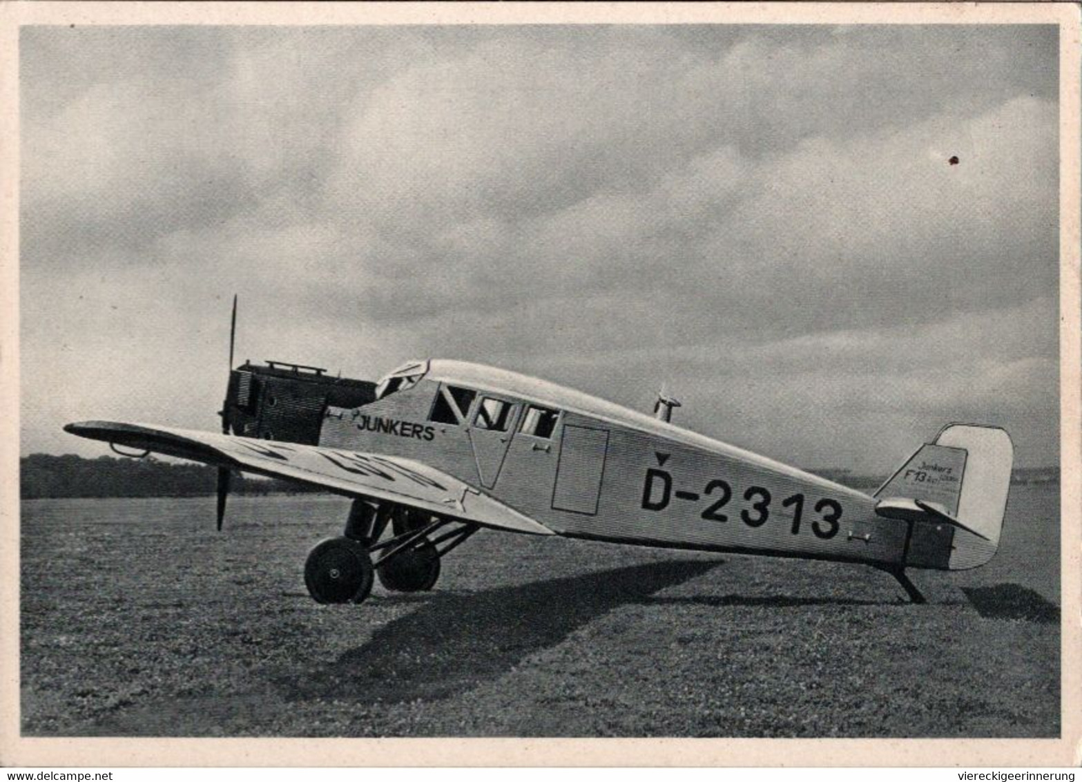 ! Alte Reklame Ansichtskarte Junkers F13, Propellerflugzeug, Airplane, D-2313 - 1919-1938: Entre Guerres