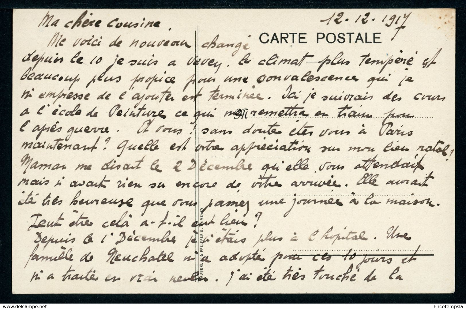 CPA - Carte Postale - Suisse - Corseaux S. Vevey - Pension Beau Site - 1917 (CP21895OK) - Corseaux