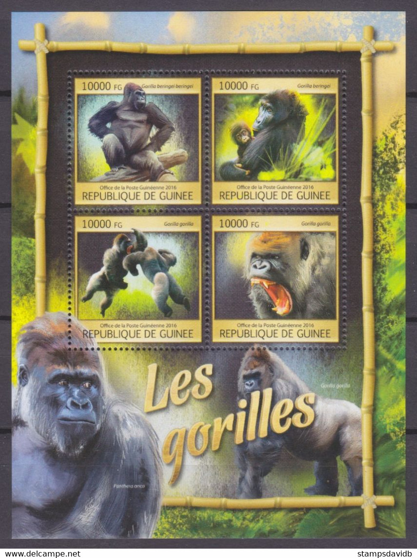 2016 Guinea 11891-11894KL Fauna - Gorilla 16,00 € - Gorilla's