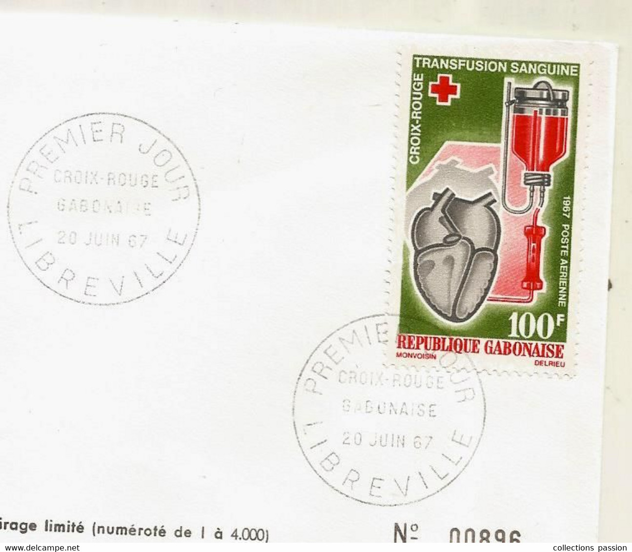 FDC, Premier Jour, GABON , Lettre, 1967, LIBREVILLE ,transfusion Sanguine,  2 Scans - Gabon (1960-...)