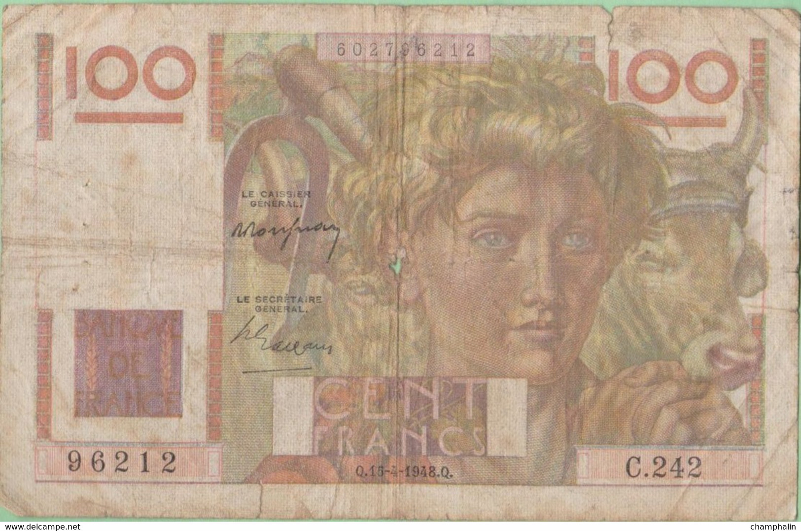 France - Billet De 100 Francs Type Jeune Paysan - 15 Avril 1948 - 100 F 1945-1954 ''Jeune Paysan''