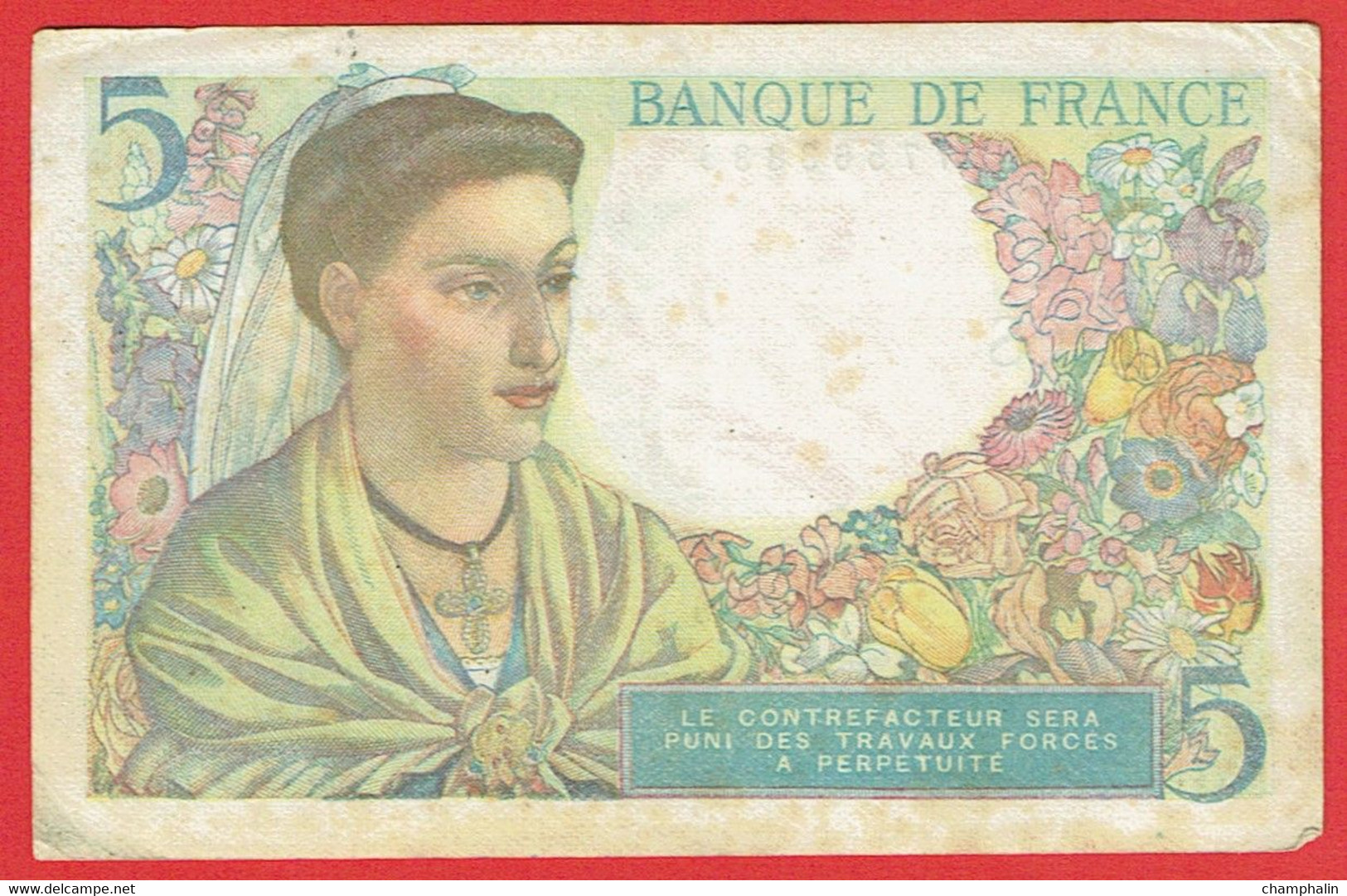 France - Billet De 5 Francs Type Berger - 30 Octobre 1947 - 5 F 1943-1947 ''Berger''